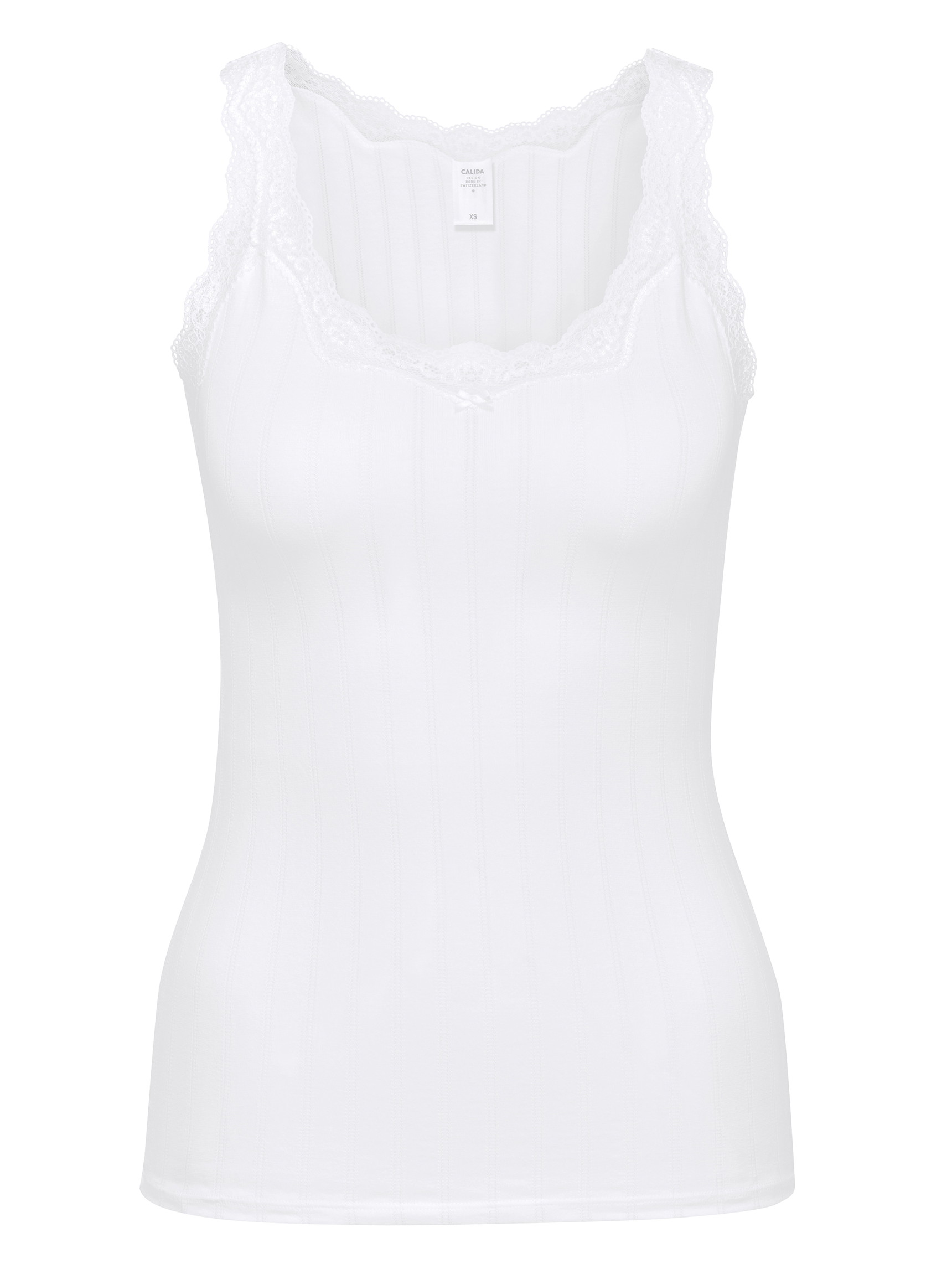 Women - Tank top made of Cotton in White, Lace, from the Etude Toujours series by CALIDA