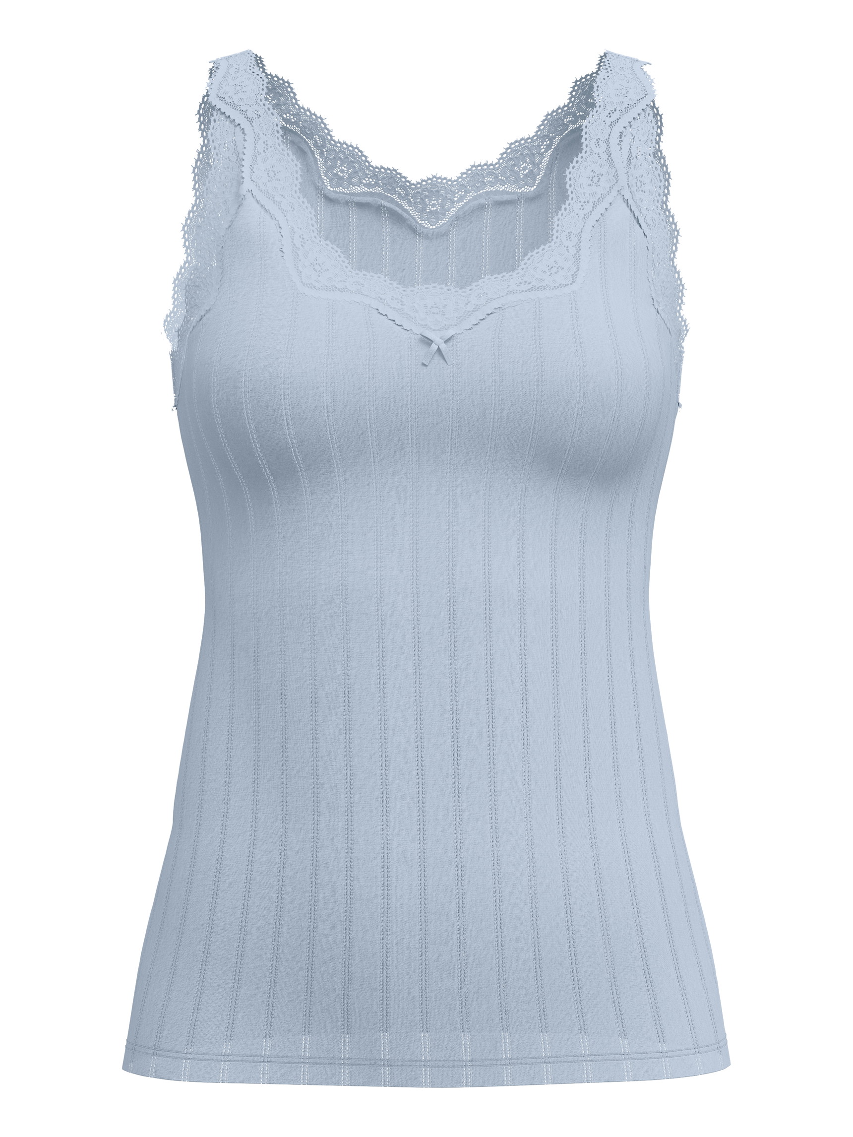 Femme - Débardeur en Coton de couleur Bleu, Dentelle, de la série Etude Toujours de CALIDA