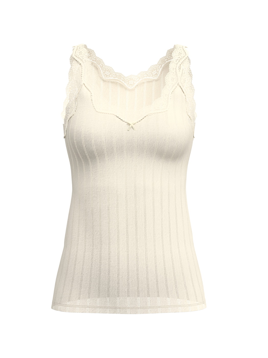 Damen - Tank-Top aus Baumwolle in Beige, Spitze aus Serie Etude Toujours von CALIDA