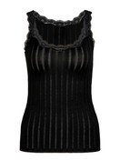 Damen - Tank-Top aus Baumwolle in Schwarz, Spitze aus Serie Etude Toujours von CALIDA
