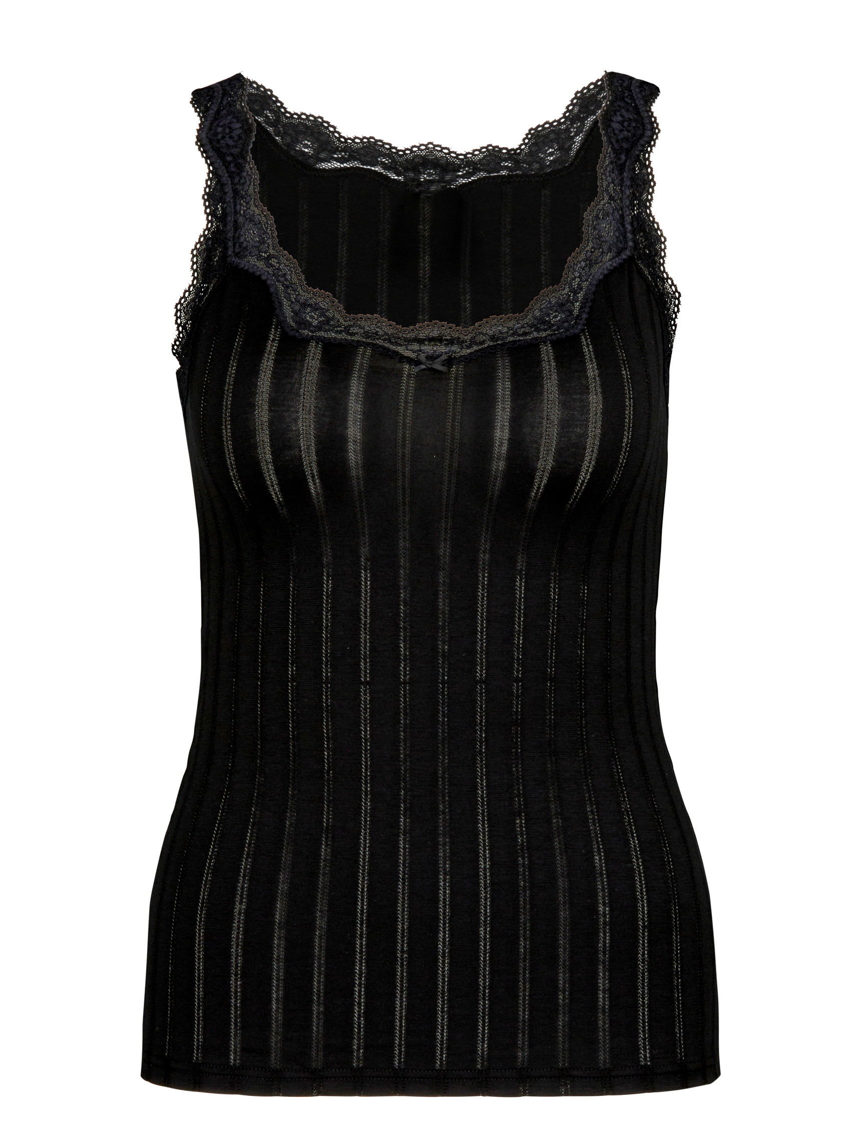 Donna - Tank top in Cotone di colore Nero, Pizzo, della serie Etude Toujours di CALIDA