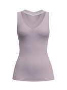 Damen - Tank-Top aus Wolle-Seide aus Wolle in Violett, Spitze aus Serie Silky Wool Joy von CALIDA