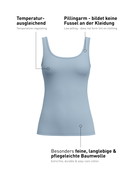 Women - Tank top made of Swiss+Cotton in Grey, Unicoloured, from the Natural Comfort series by CALIDA