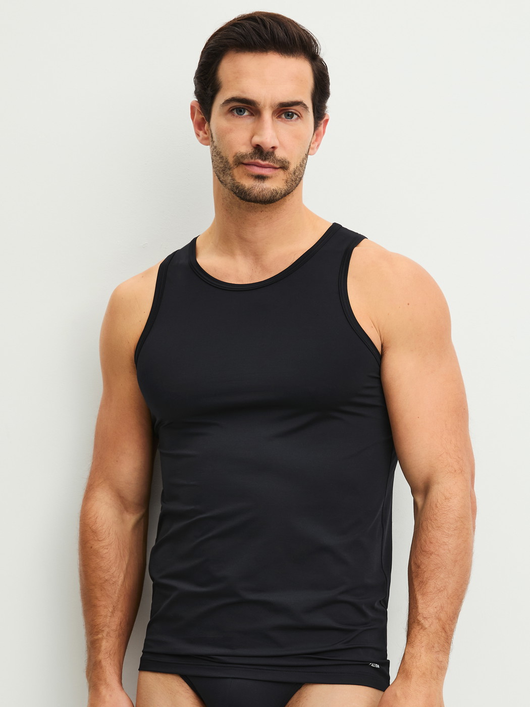 Men model is wearing  made of Polyamide in Black, Unicoloured from the Micro Stretch series by CALIDA, Front view