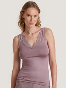 Women model is wearing Tank top made of Viscose in Pink, Lace from the Sensual Secrets series by CALIDA, Front view