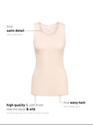 Femme - Débardeur en laine-soie en Swiss+Cotton de couleur Beige, Unicolore, de la série True Confidence de CALIDA