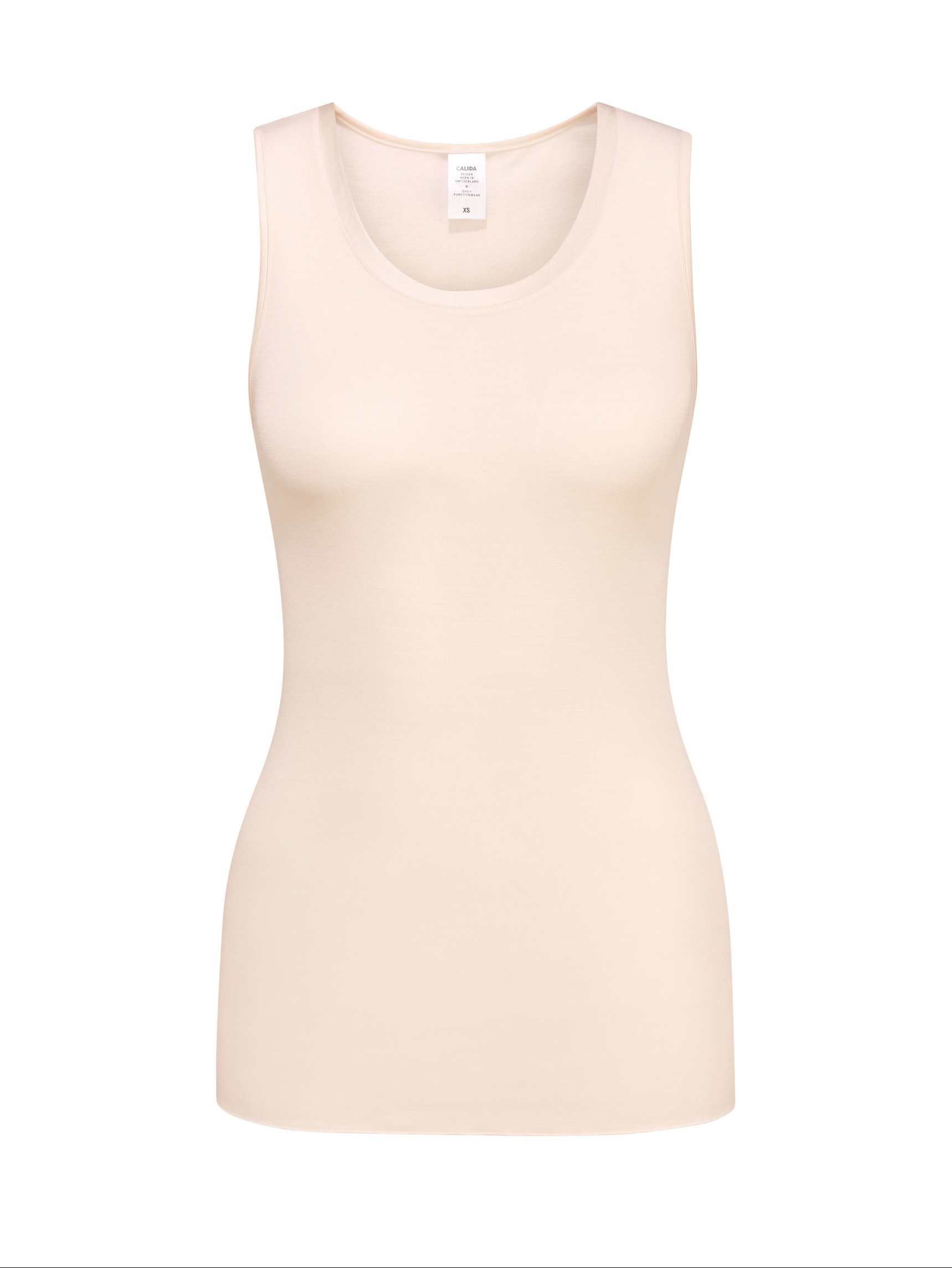Donna - Tank top in lana e seta in Swiss+Cotton di colore Beige, Tinta unita, della serie True Confidence di CALIDA