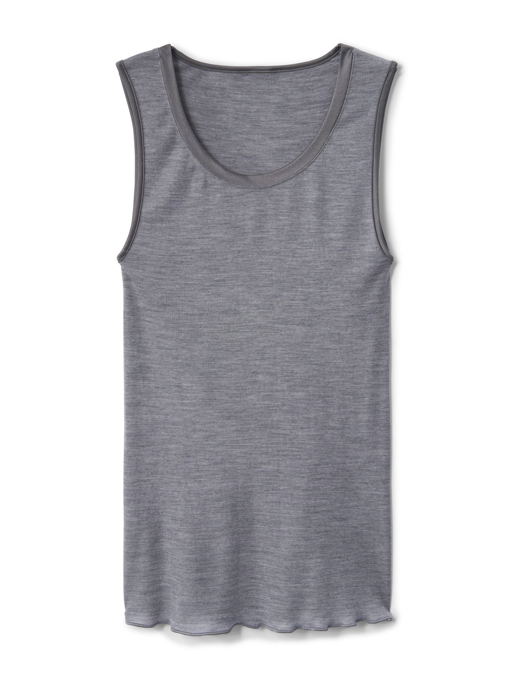 Femme - Débardeur en laine-soie en Swiss+Cotton de couleur Gris, Unicolore, de la série True Confidence de CALIDA