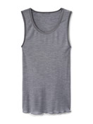 Femme - Débardeur en laine-soie en Swiss+Cotton de couleur Gris, Unicolore, de la série True Confidence de CALIDA