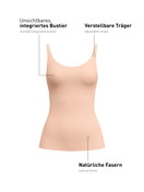 Women - Tank top with bustier made of Modal in Pink, Unicoloured, from the Natural Skin series by CALIDA
