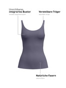 Women - Tank top with bustier made of Modal in Grey, Unicoloured, from the Natural Skin series by CALIDA
