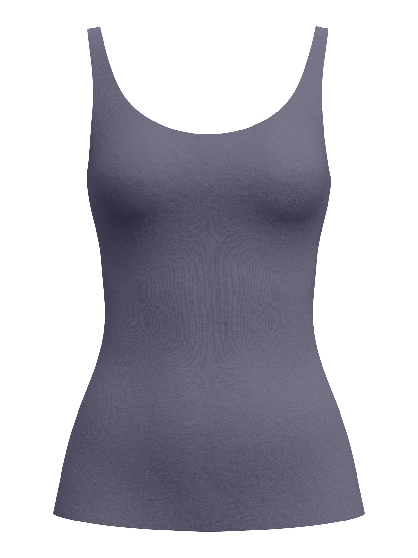 Damen - Tank-Top mit Bustier aus Modal in Grau, Einfarbig aus Serie Natural Skin von CALIDA
