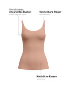 Donna - Canotta con bustier in Modal di colore Grigio, Tinta unita, della serie Natural Skin di CALIDA