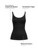 Women - Tank top with bustier made of Modal in Black, Unicoloured, from the Natural Skin series by CALIDA