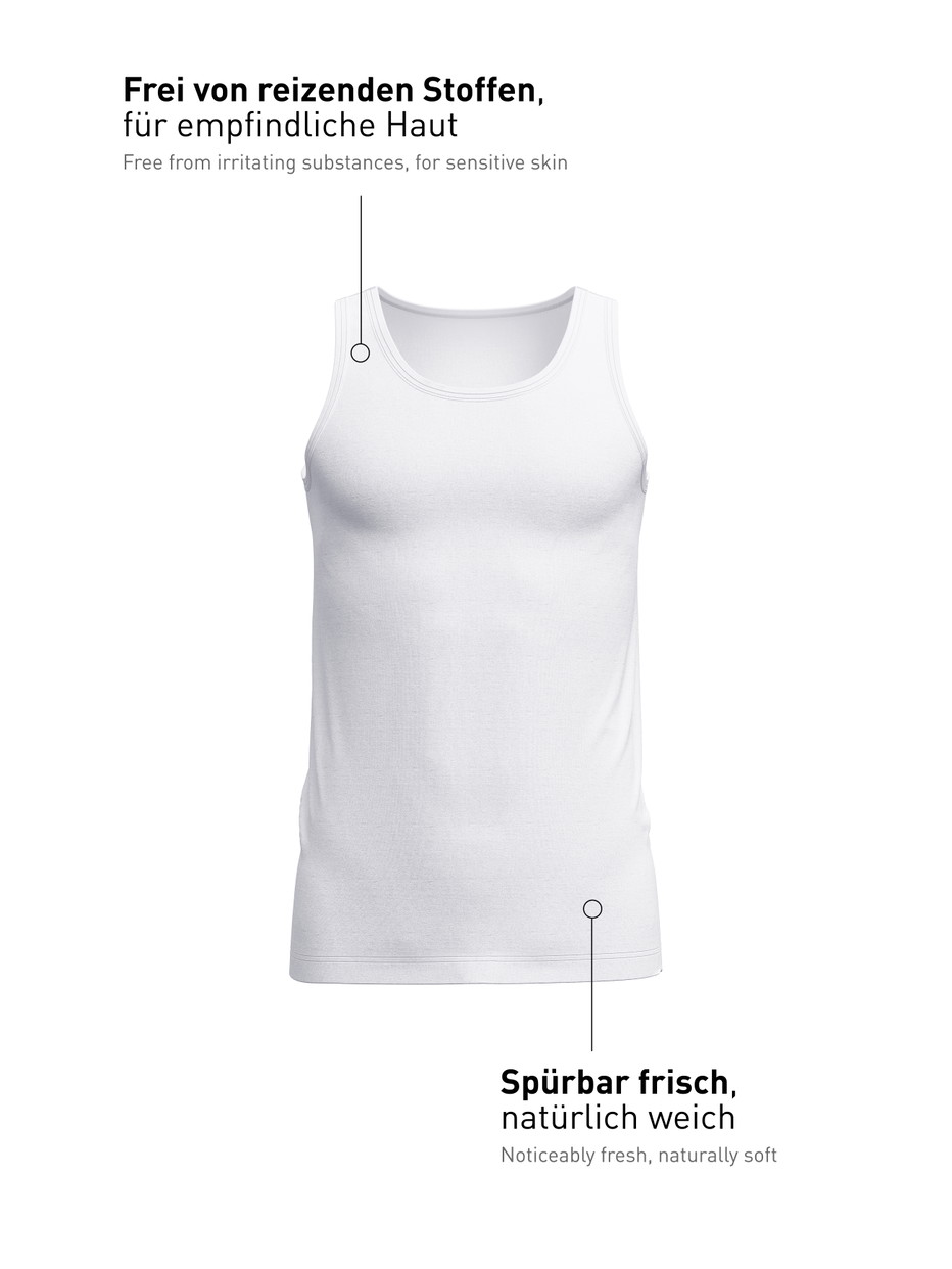 Men - Tank top made of TENCEL™ in White, Unicoloured, from the Natural Cooling series by CALIDA
