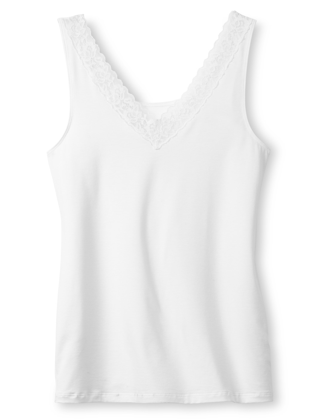 Damen - Tank-Top aus Baumwolle in Weiß, Spitze aus Serie Natural Comfort Lace von CALIDA