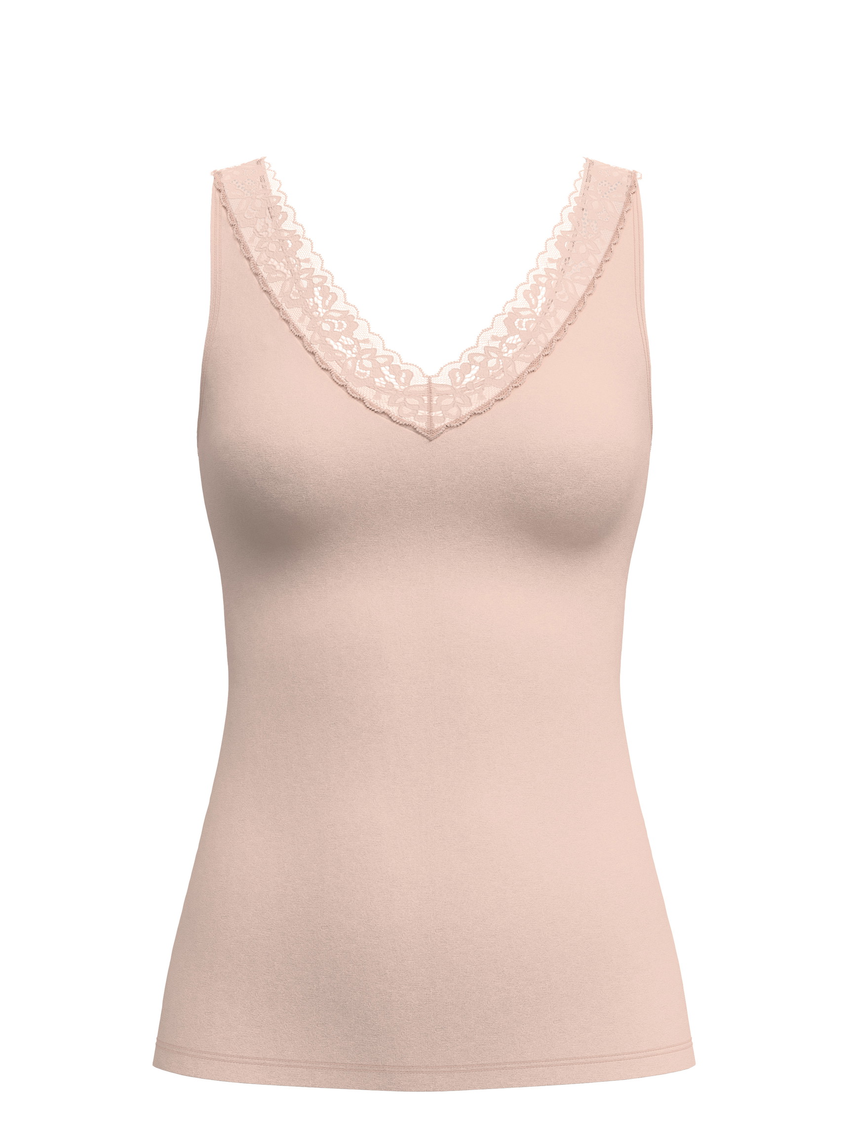 Women - Tank top made of Cotton in Beige, Lace, from the Natural Comfort Lace series by CALIDA