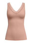 Damen - Tank-Top aus Baumwolle in Braun, Spitze aus Serie Natural Comfort Lace von CALIDA