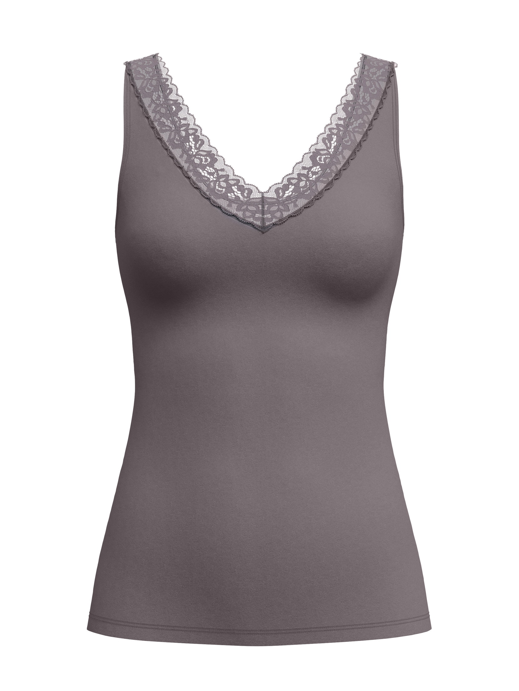 Femme - Débardeur en Polyamide de couleur Marron, Dentelle, de la série Natural Comfort Lace de CALIDA