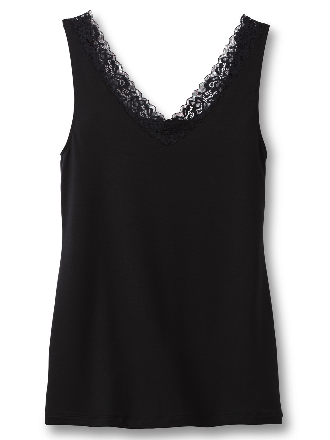 Damen - Tank-Top aus Baumwolle in Schwarz, Spitze aus Serie Natural Comfort Lace von CALIDA