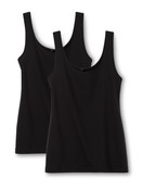 Multipack Women - Tank Top, 2-Pack made of Cotton in Black, Unicoloured, from the Benefit Women series by CALIDA
