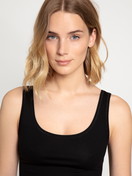 Women - Tank Top, 2-Pack made of Cotton in Black, Unicoloured, from the Benefit Women series by CALIDA, Detail