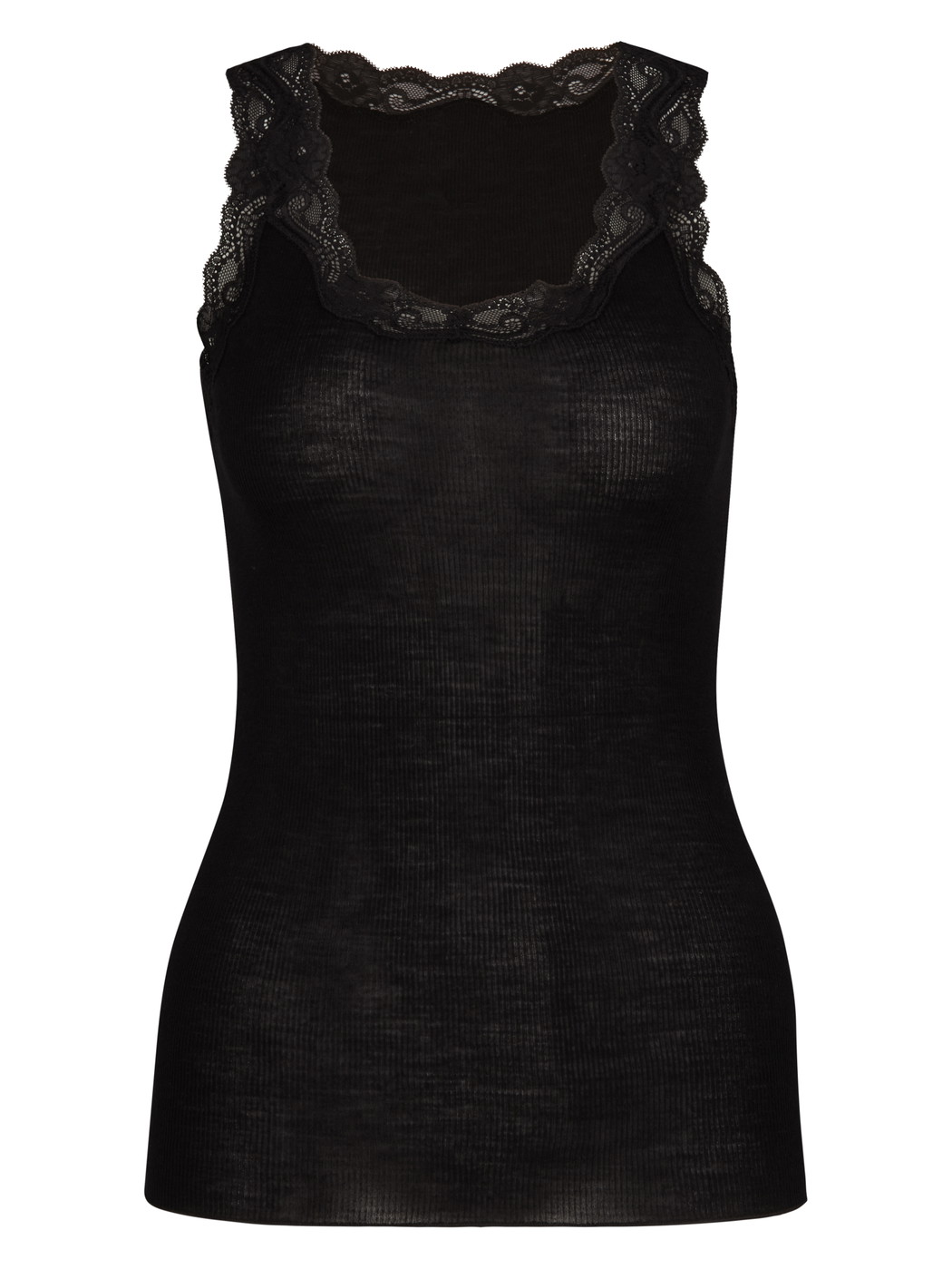Women - Tank top made of Wool in Black, Lace, from the Richesse Lace series by CALIDA