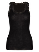 Women - Tank top made of Wool in Black, Lace, from the Richesse Lace series by CALIDA