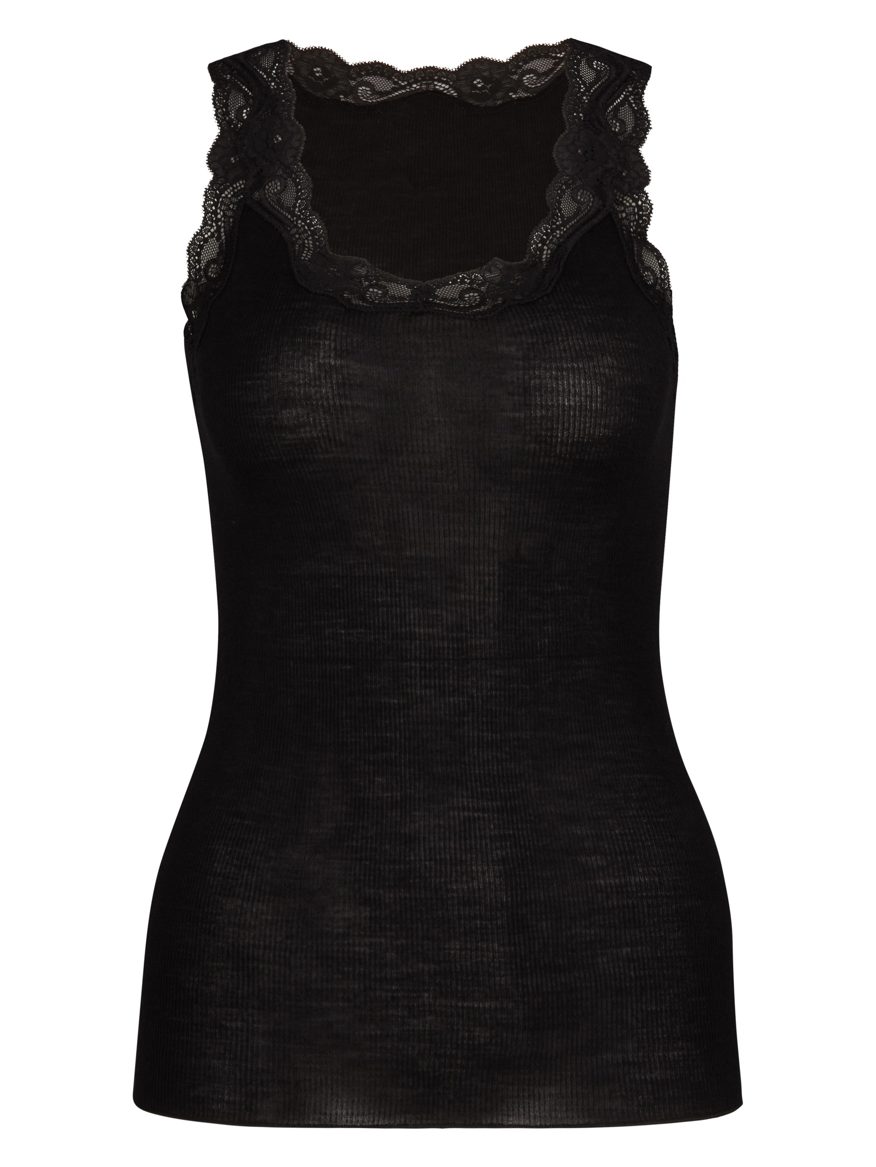 Women - Tank top made of Wool in Black, Lace, from the Richesse Lace series by CALIDA
