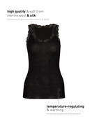 Women - Tank top made of Wool in Black, Lace, from the Richesse Lace series by CALIDA