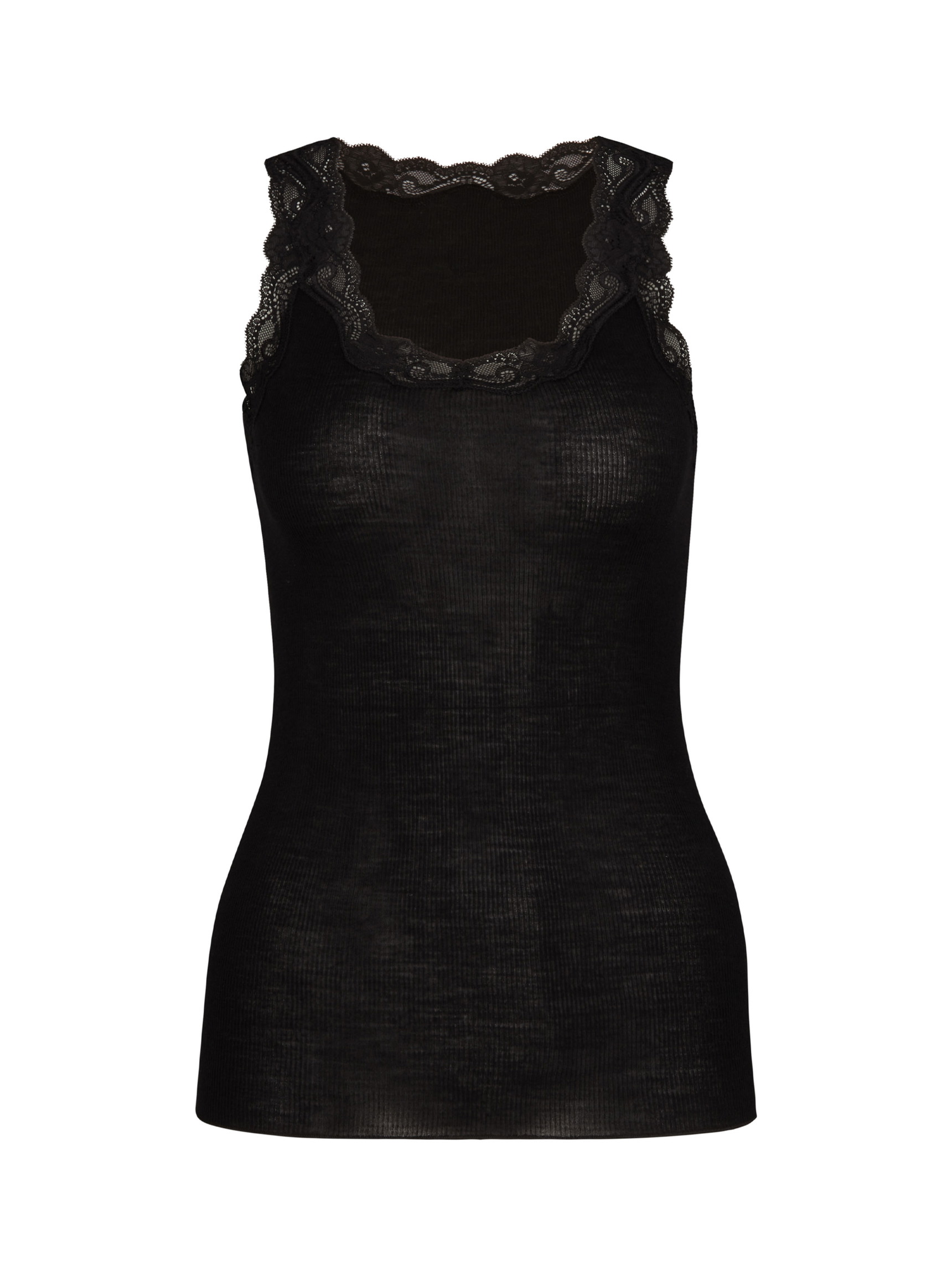 Women - Tank top made of Wool in Black, Lace, from the Richesse Lace series by CALIDA