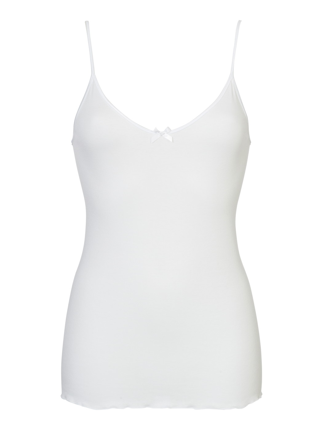 Femme - Débardeur à fines bretelles en 100% coton de couleur Blanc, Unicolore, de la série Light de CALIDA