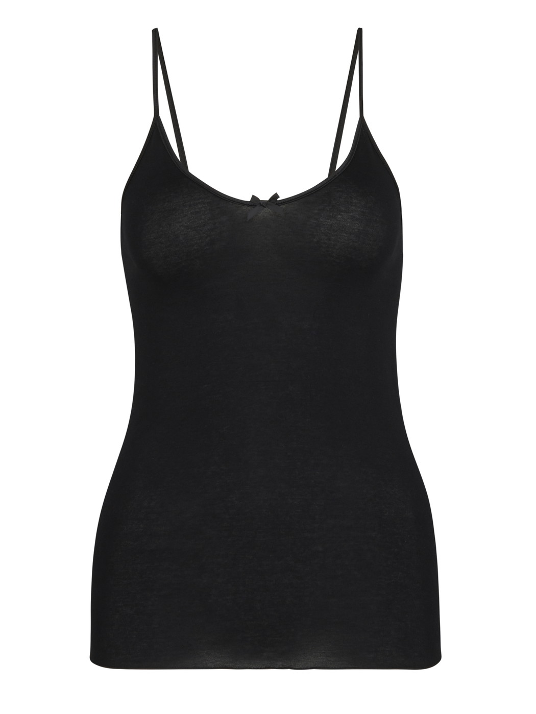 Femme - Débardeur à fines bretelles en 100% coton de couleur Noir, Unicolore, de la série Light de CALIDA