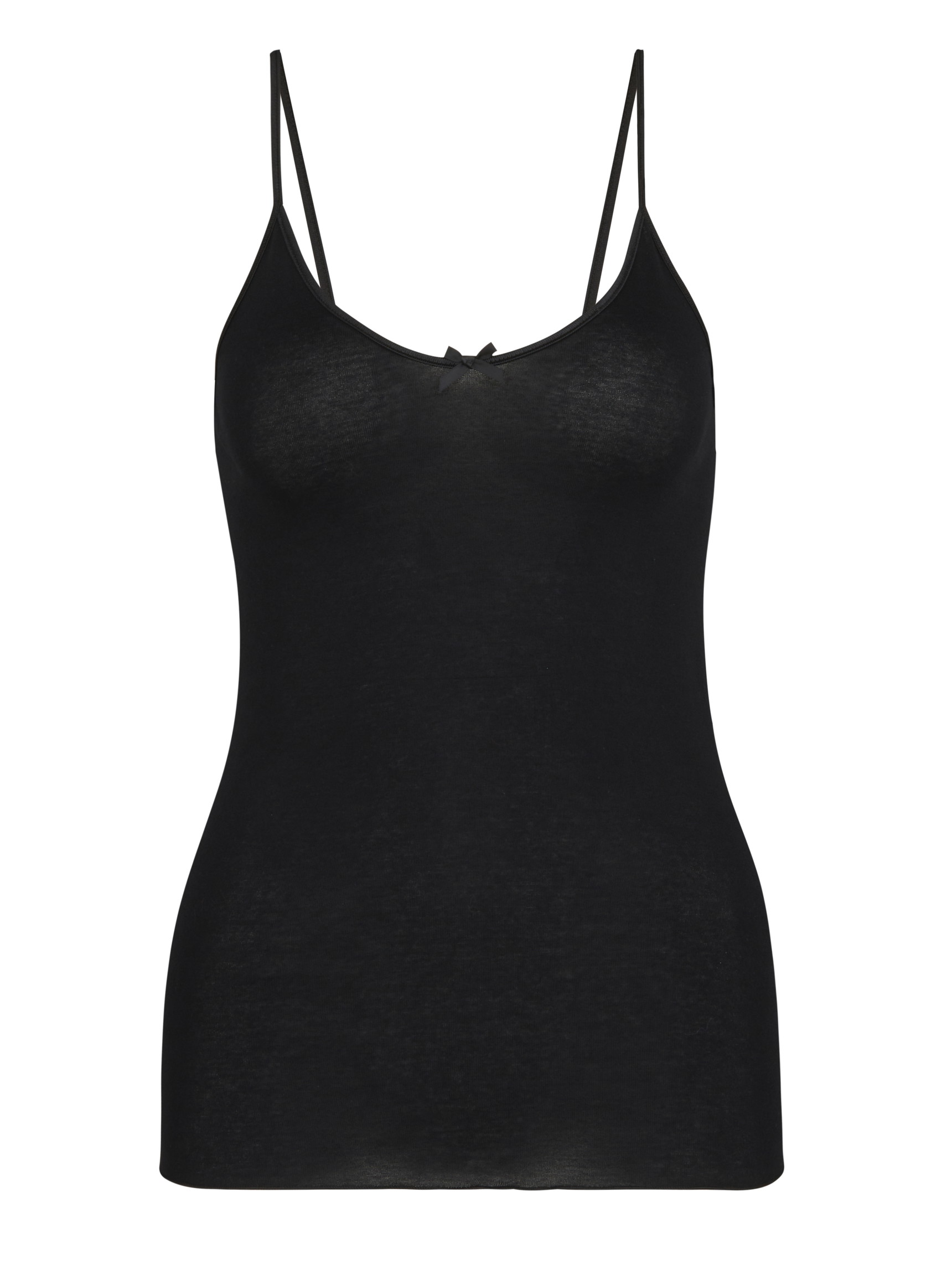 Femme - Débardeur à fines bretelles en 100% coton de couleur Noir, Unicolore, de la série Light de CALIDA