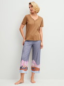 Women model is wearing  made of 100% Cotton in Brown, Unicoloured from the Sleep Over M&M series by CALIDA, Outfit