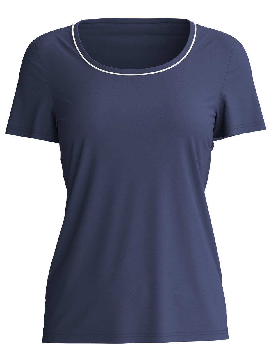 Damen - Kurzarm-Shirt aus Lyocell in Blau, Einfarbig aus Serie Favourites Xtra von CALIDA
