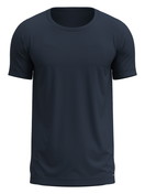 Herren - Kurzarm-Shirt, Rundhals aus Modal in Blau, Einfarbig aus Serie Balanced Day von CALIDA