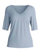 Damen - Kurzarm-Shirt aus Modal in Blau, Einfarbig aus Serie Etude Ajours von CALIDA