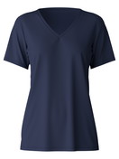 Women - Short-sleeved shirt made of 100% Cotton in Blue, Unicoloured, from the Favourites Sleep series by CALIDA