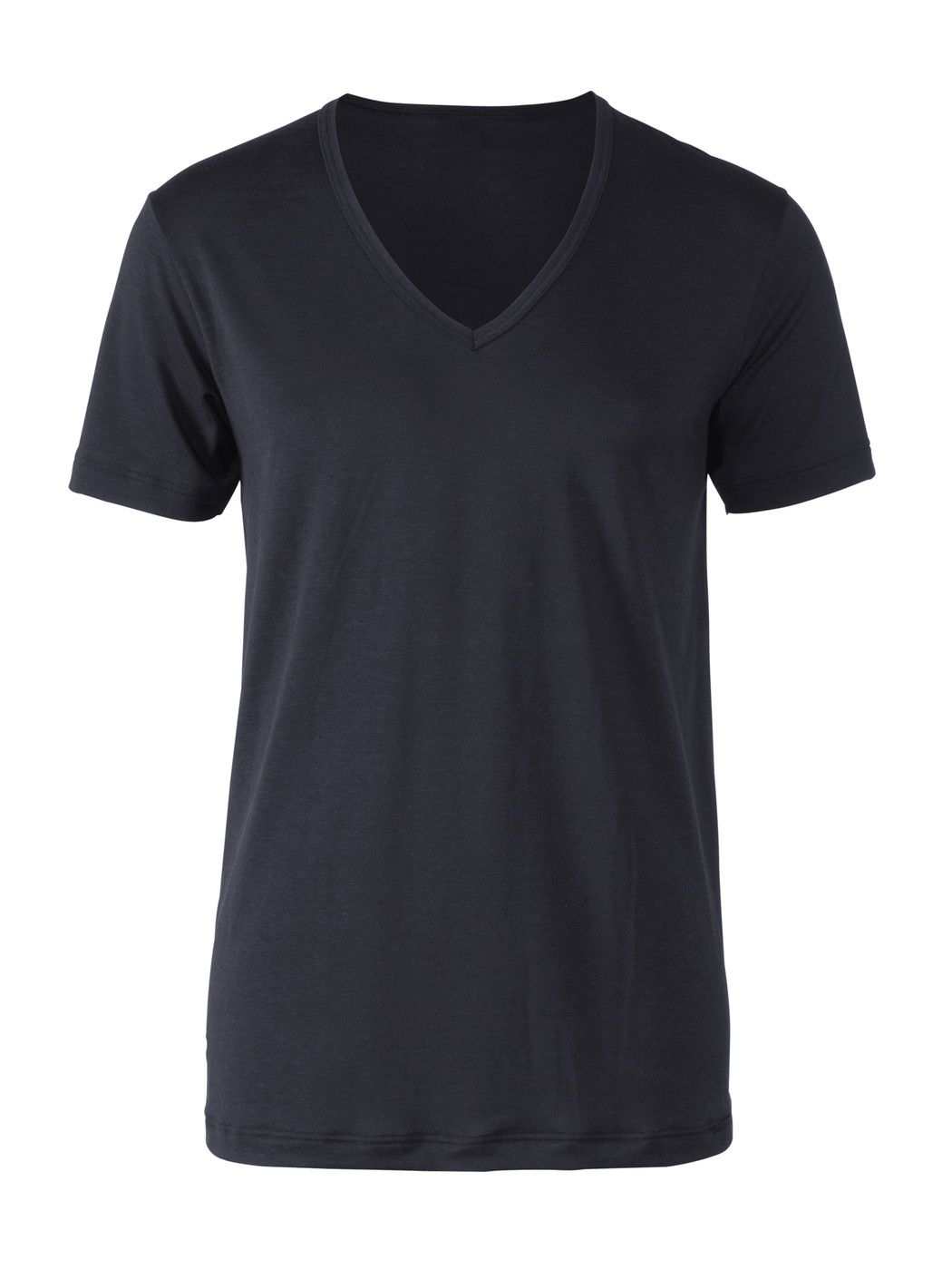 Herren - T-Shirt, V-Neck aus Lyocell in Schwarz, Einfarbig aus Serie Focus von CALIDA