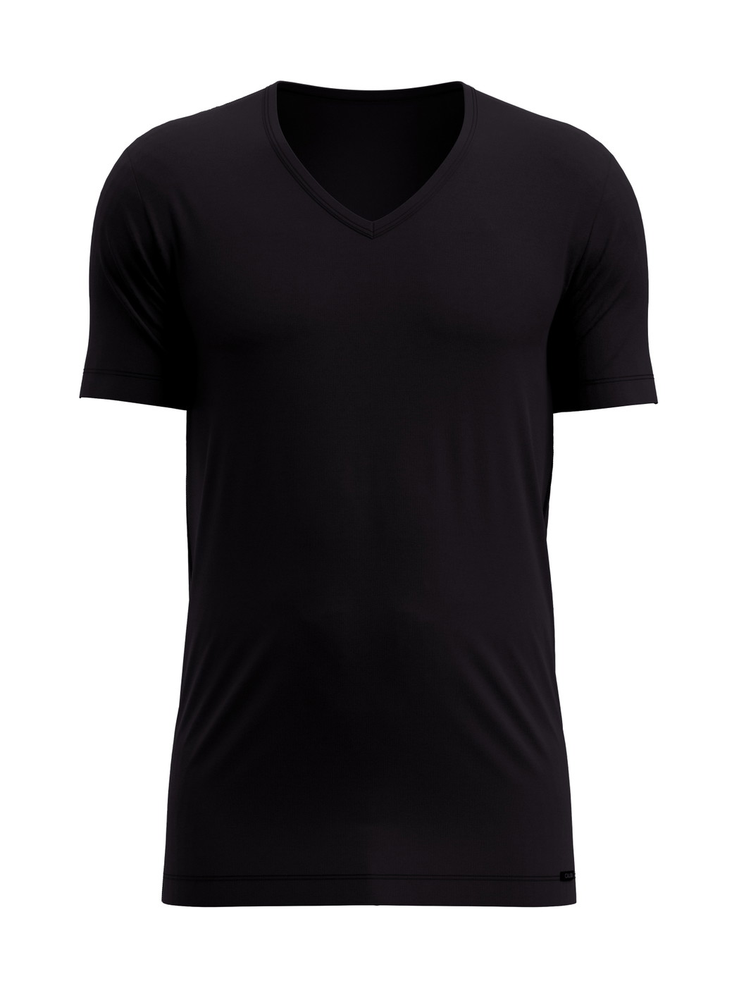 Herren - T-Shirt, V-Neck aus Lyocell in Schwarz, Einfarbig aus Serie Focus von CALIDA