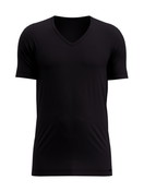 Herren - T-Shirt, V-Neck aus Lyocell in Schwarz, Einfarbig aus Serie Focus von CALIDA