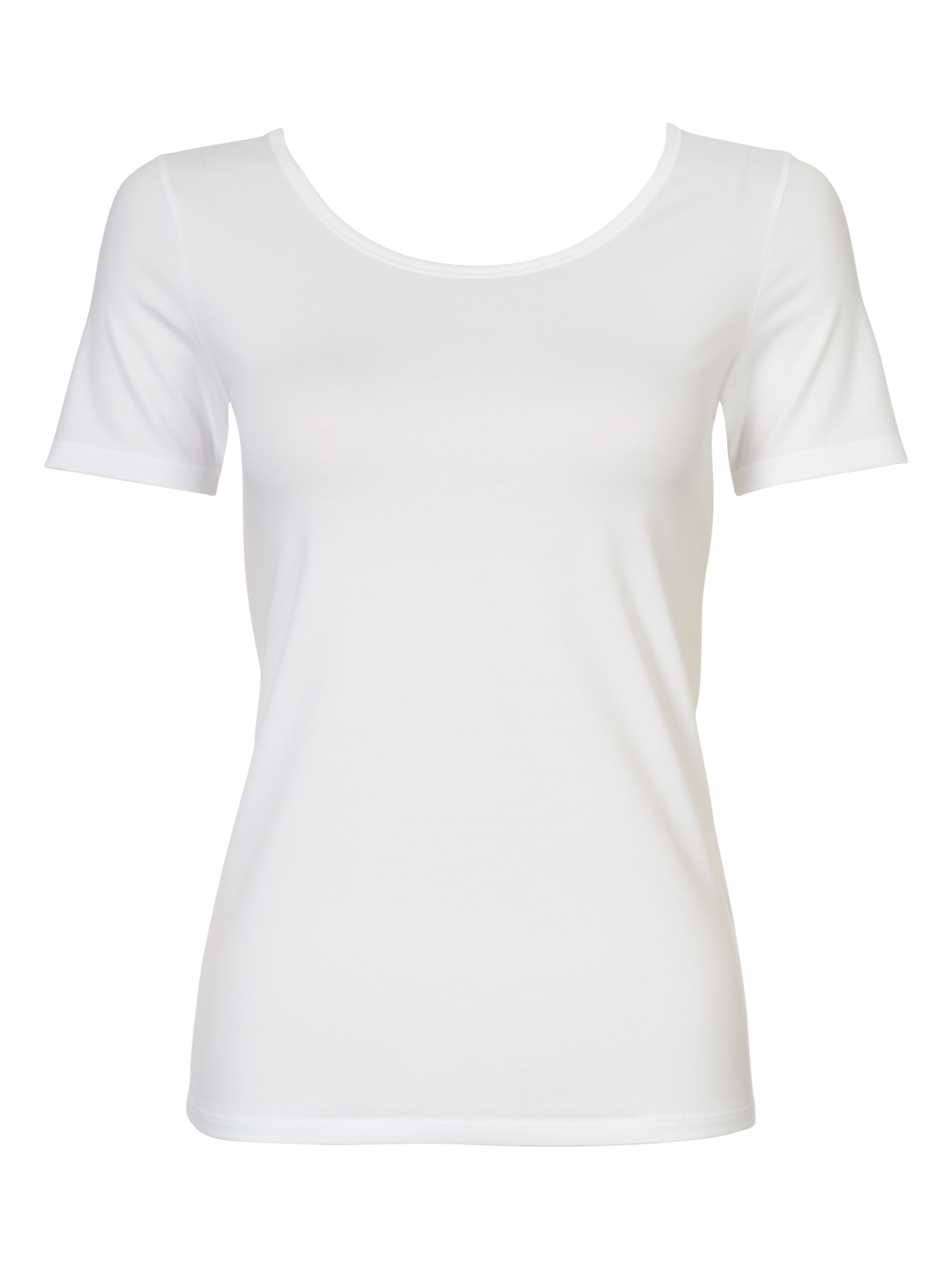 Donna - Shirt a manica corta in Cotone di colore Bianco, Tinta unita, della serie Natural Comfort di CALIDA