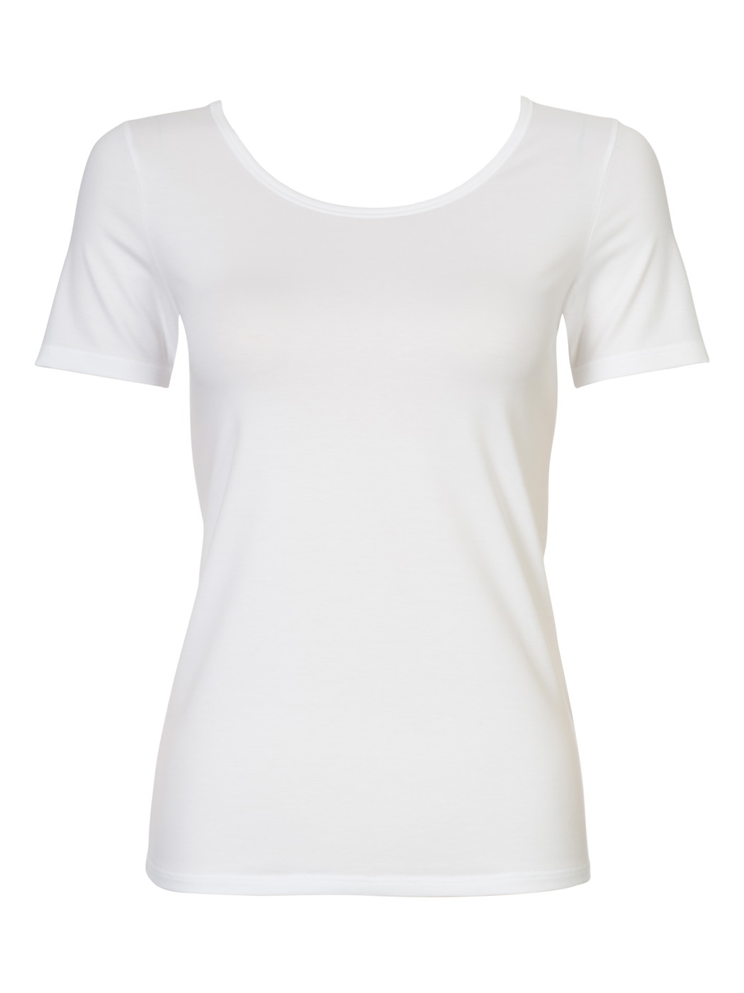 Donna - Shirt a manica corta in Cotone di colore Bianco, Tinta unita, della serie Natural Comfort di CALIDA