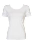 Femme - T-shirt á manches courtes en Coton de couleur Blanc, Unicolore, de la série Natural Comfort de CALIDA