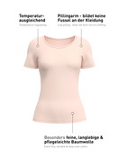 Damen - T-Shirt, Rundhals aus Baumwolle in Rosa, Einfarbig aus Serie Natural Comfort von CALIDA