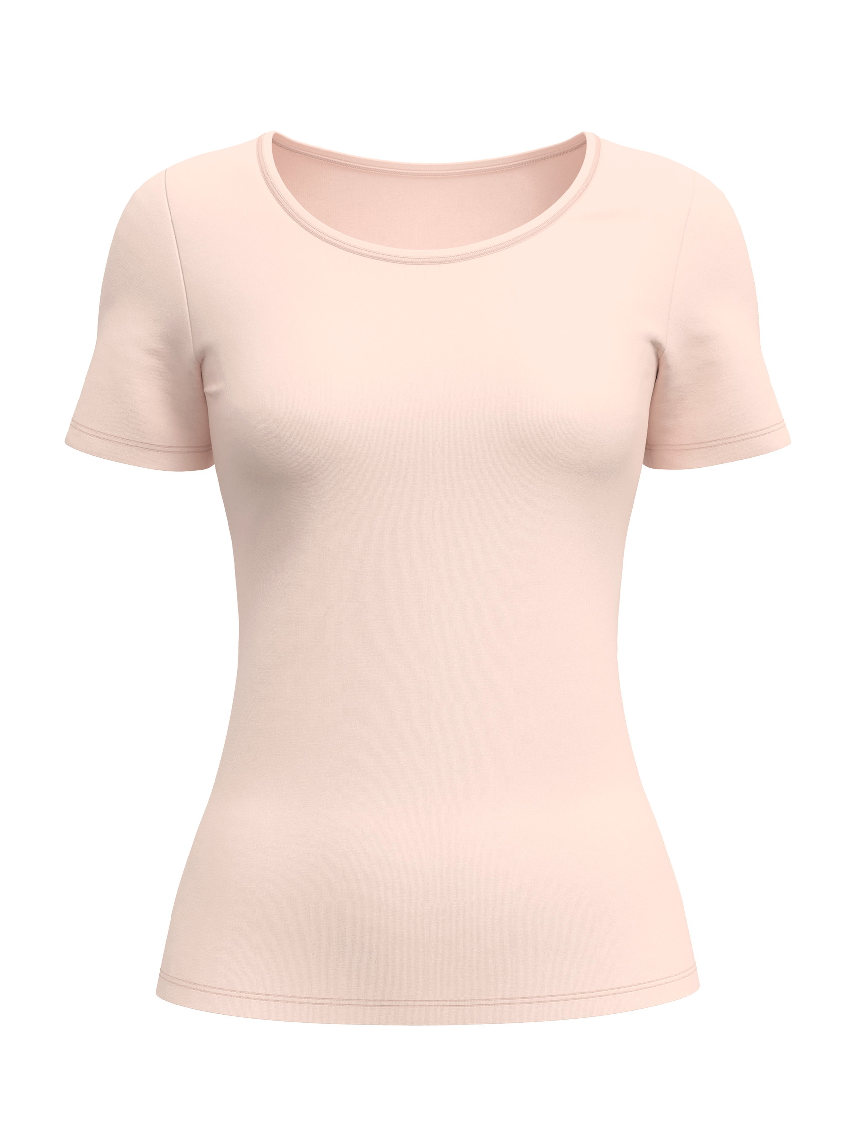 Femme - T-shirt á manches courtes en Coton de couleur Rose, Unicolore, de la série Natural Comfort de CALIDA