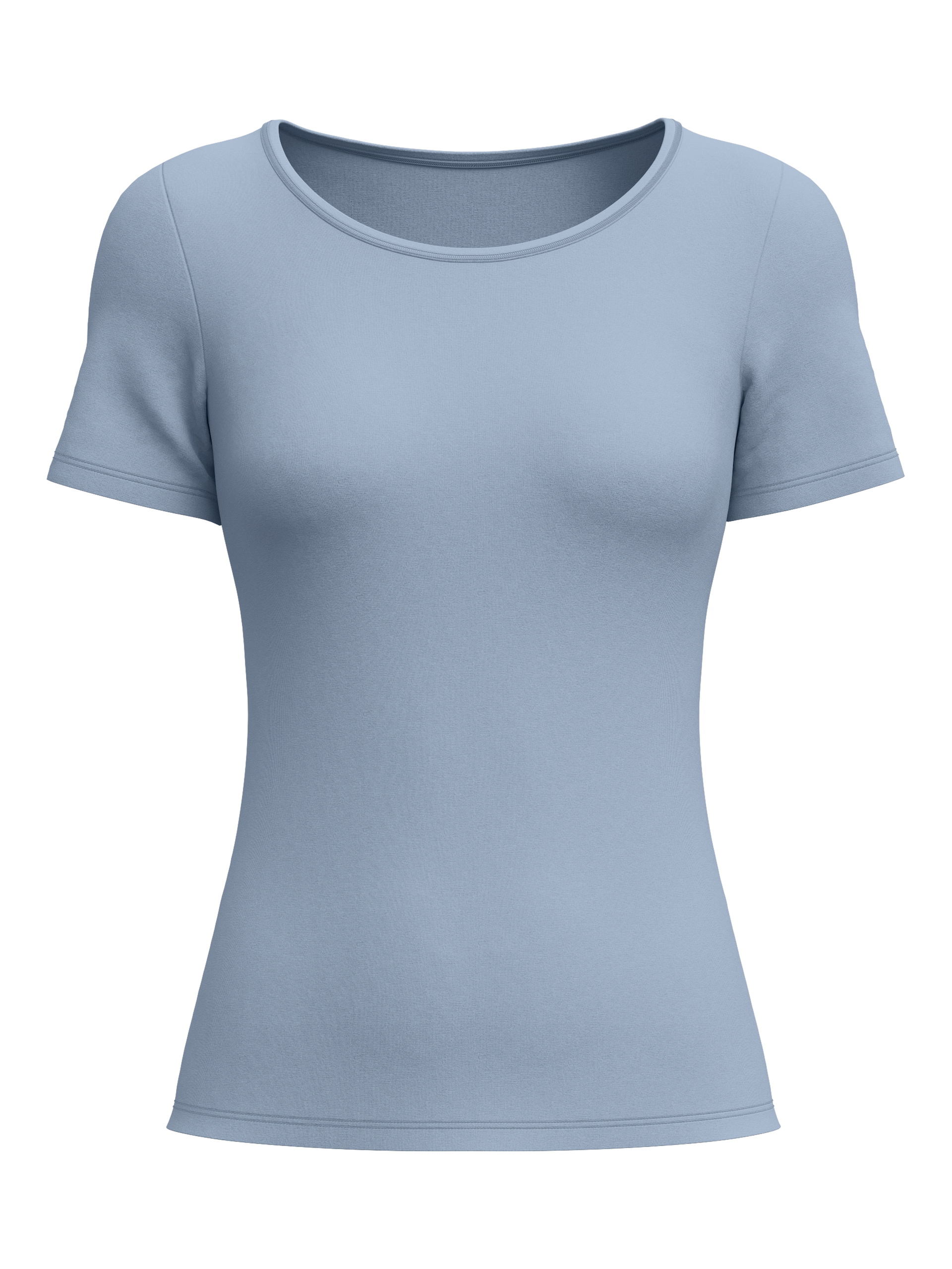 Donna - Shirt a manica corta in Cotone di colore Blu, Tinta unita, della serie Natural Comfort di CALIDA