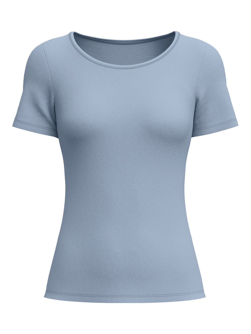 Femme - T-shirt á manches courtes en Coton de couleur Bleu, Unicolore, de la série Natural Comfort de CALIDA