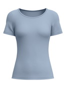 Femme - T-shirt á manches courtes en Coton de couleur Bleu, Unicolore, de la série Natural Comfort de CALIDA